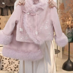 Girls' Winter Embroidery Chinese Style Clothing Set 2026 New Chinese Style Children's Fashion Coat Half Skirt 2-Piece Set LI638