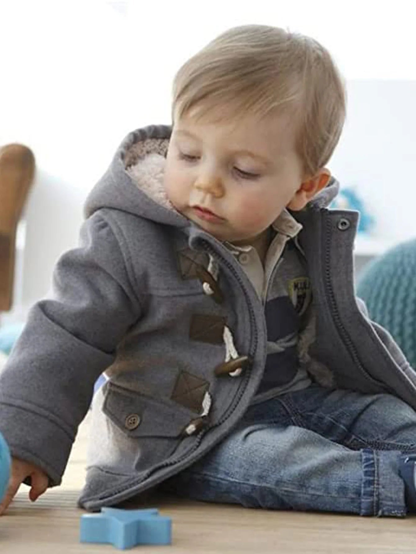 Baby Boy's Girls Kids Jacket Hooded Fleece Autumn Winter Outerwear Coat