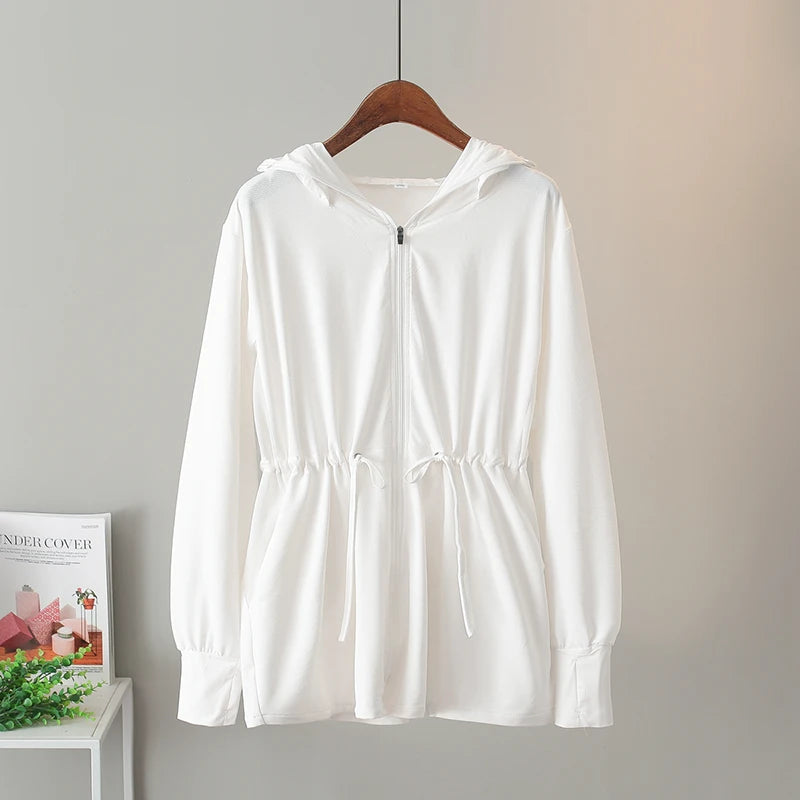 UV Protection Thin Breathable Sun-Proof  Cycling Coat Ice Silk Sunscreen Hoodies Long Sleeve Summer Ice Silk Sunscreen Clothing