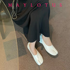 2025 Women Slip on Casual Loafers Chunky Heel Shoe Soft Moccasins Footwear New Fashion Split Toe Shoes Zapatos De Mujer