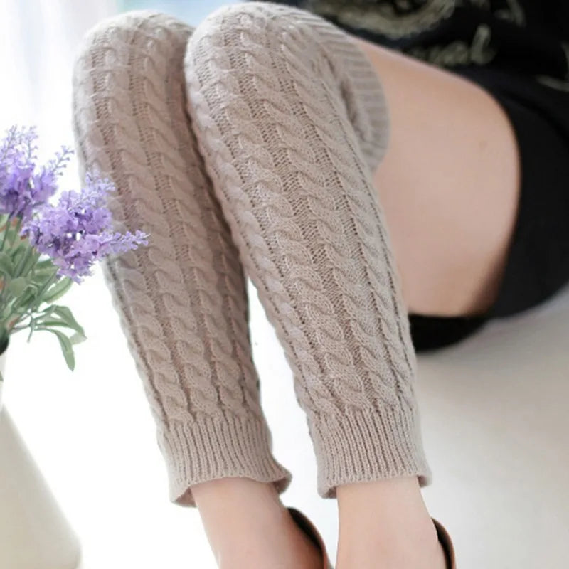 New Women Autumn And Winter Legwarmers Kapron Hemp Flowers Kneepad Leg Warmer Female Girls Pile Heap Socks Sports Safety