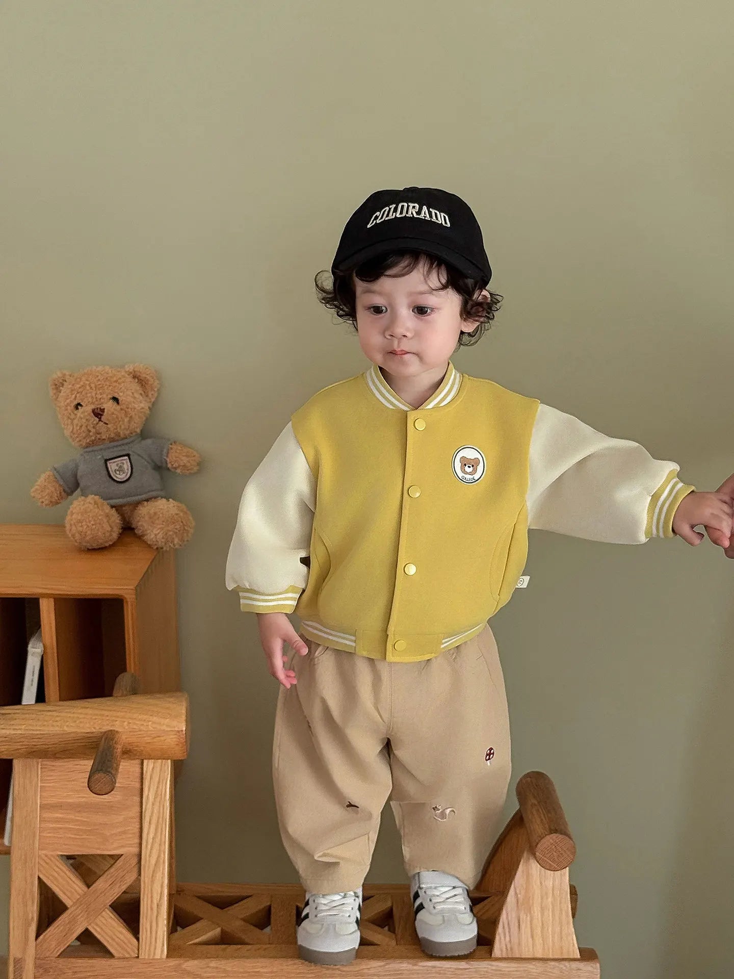 2025 Fall New Toddler Kids Pants Cotton Cartoon Embroidered Harem Pants Baby Boy Casual Striped Denim Baggy Trousers