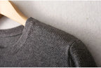 Men Sweater 85% Mulberry Silk 15% Cashmere Solid Colors Crew Neck everyday Long Sleeve Pullover Warm Top Shirt L XL XXL LY047