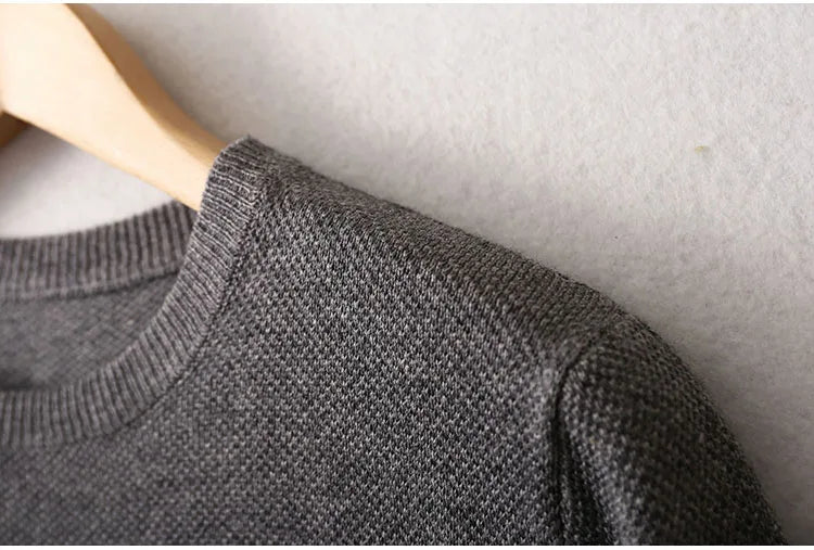 Men Sweater 85% Mulberry Silk 15% Cashmere Solid Colors Crew Neck everyday Long Sleeve Pullover Warm Top Shirt L XL XXL LY047