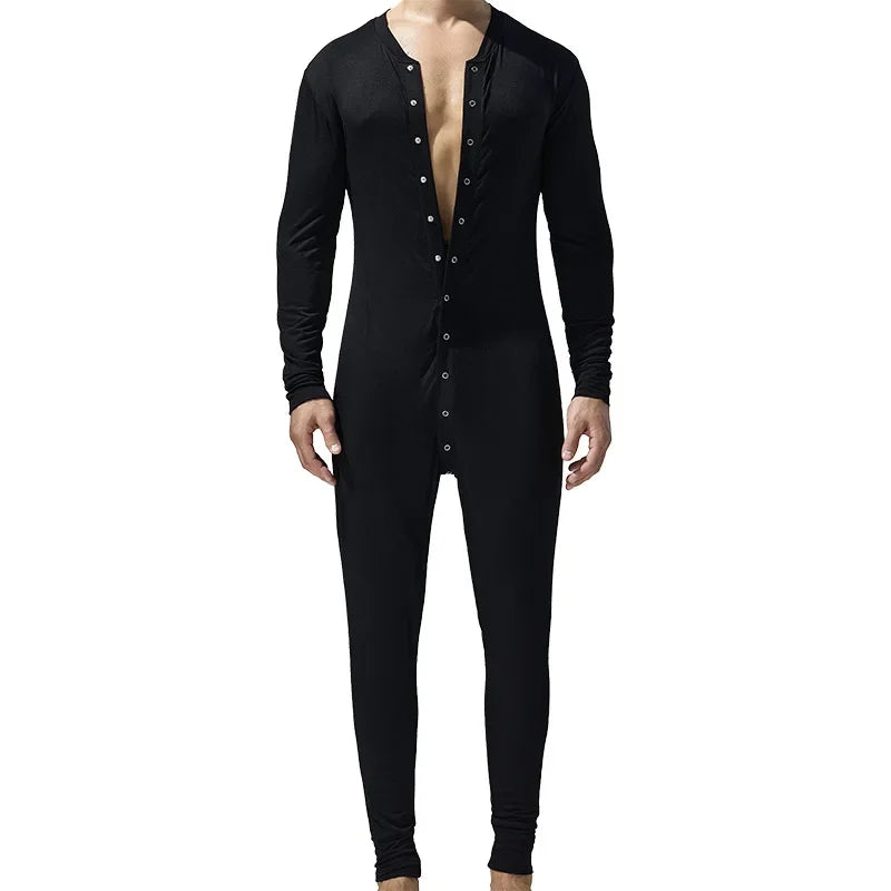 New Men's One-Piece Pajamas Home Fitness Wear Men's Bodysuit