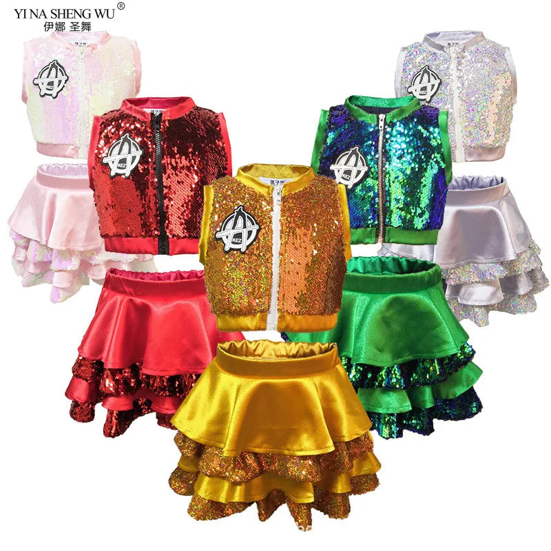 Children's Day Children's Performance Costumes Jazz Dance Sequins Modern Dance Street Dance Costumes Girls Performance Clothing