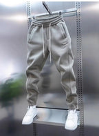 Men's Pants - Solid Color Casual Pants, Sweatpants