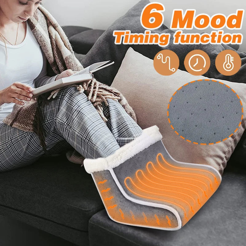 Winter hot sale Electric Heated Foot Warmers  Super Soft Feet Heating Pad  6-Level Heating Foot  Boots for men and women