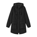 Waterproof Autumn Women's Mountaineering Coat Solid Big Pockets Hooded Loosse Female's Jacket Windproof Thermal outwear For Lady