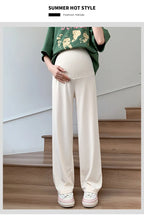 Maternity Clothings Maternity Wide Leg Pregnancy Pants Wear Trousers with Vertical Stripes Clothes for Pregnant Women