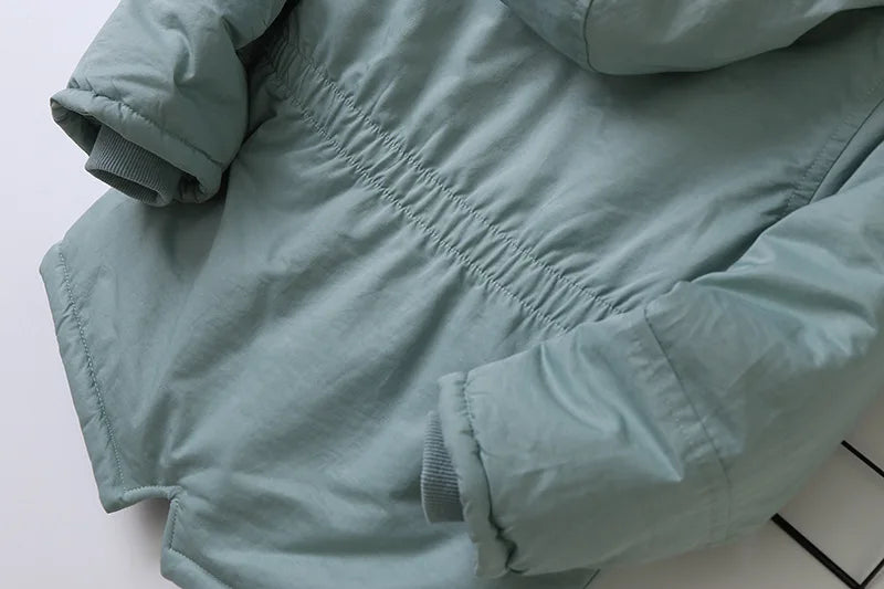 2025 Autumn Winter Girl Jacket Coat Faux Fur Hooded Plus Velvet Thicken Warm Jacket For Girl 4-14 Year Kids Teenager Girl Parka