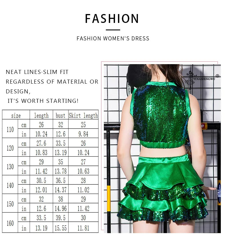 Children's Day Children's Performance Costumes Jazz Dance Sequins Modern Dance Street Dance Costumes Girls Performance Clothing