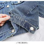Girl Denim Jacket Spring and Autumn Children's Casual Jeans Clothes Little Girl Baby Denim Coat