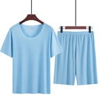 Men's two-piece ice silk pajamas