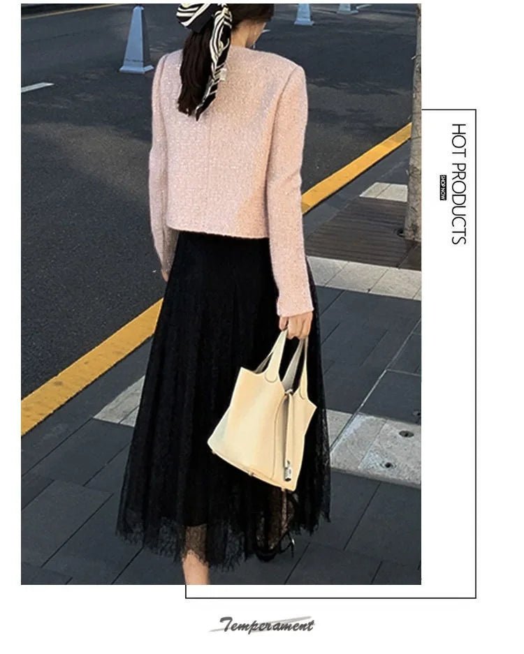 Jacket Women's Autumn 2025 New High-end Temperament Socialite Short Slim-fitting Casual Tweed Top
