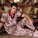 New Male Pajamas Set Homewear Print Short Sleeve