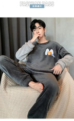 Men's Winter Pajamas Men's Sports Suit Homewear Pajamas Youth Clothes Y2K Casual Wear Full Man Tracksuit Workout Set Bathrobe