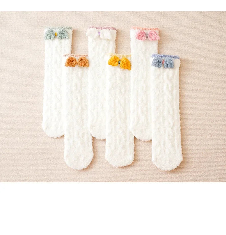 Kids Leg Warmers Baby Stockings Winter Fleece Floor Socks Coral Velvet Socks Leg Warmers Baby Knee Socks Baby Accessories