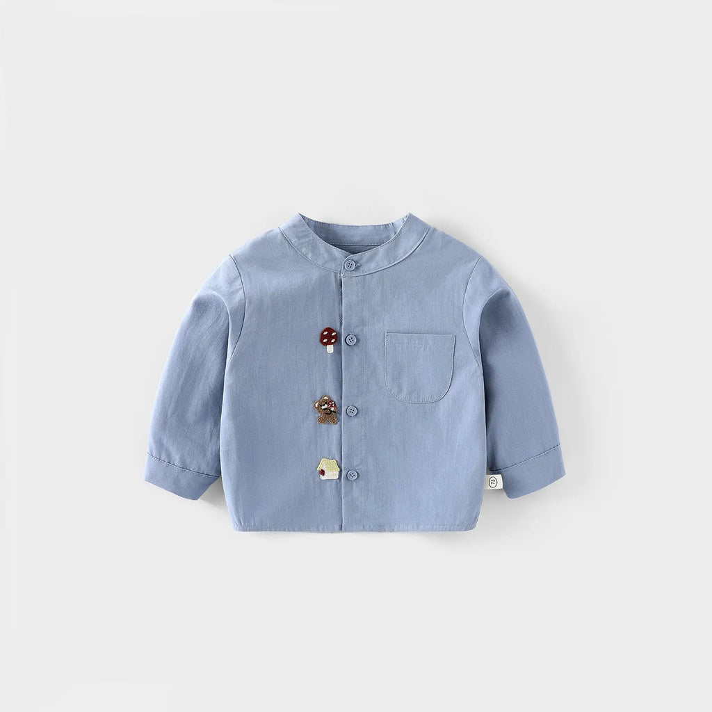 2025 Fall New Toddler Kids Pants Cotton Cartoon Embroidered Harem Pants Baby Boy Casual Striped Denim Baggy Trousers