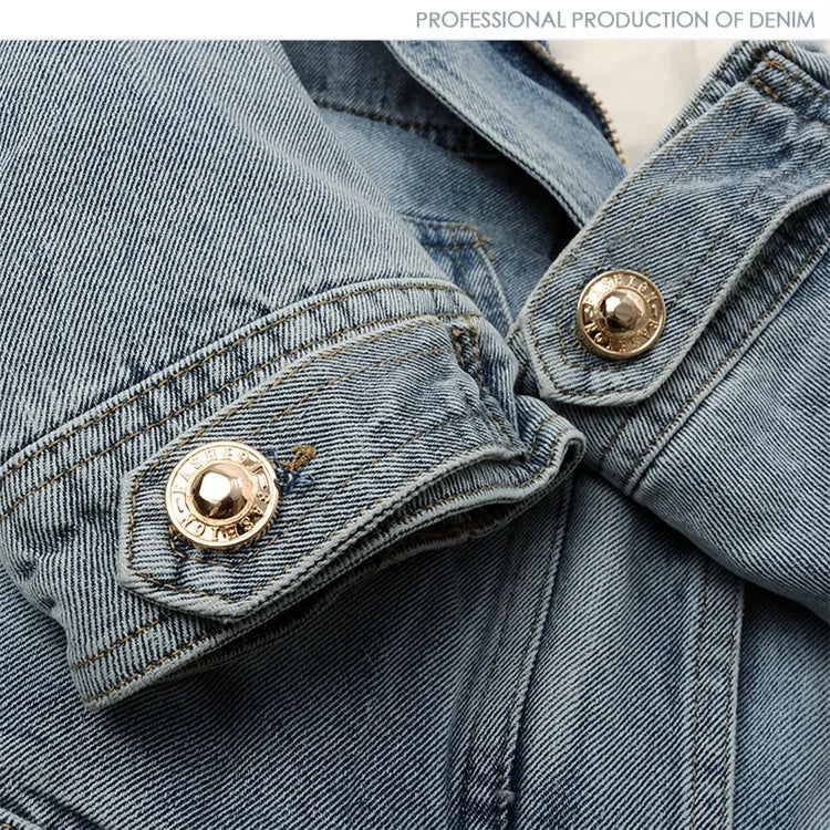 Big Fox Fur Collar Down Cotton Denim Jacket Women Vintage Cowboy Outerwear Winter Thick Loose Short Zipper Jeans Jacket Female