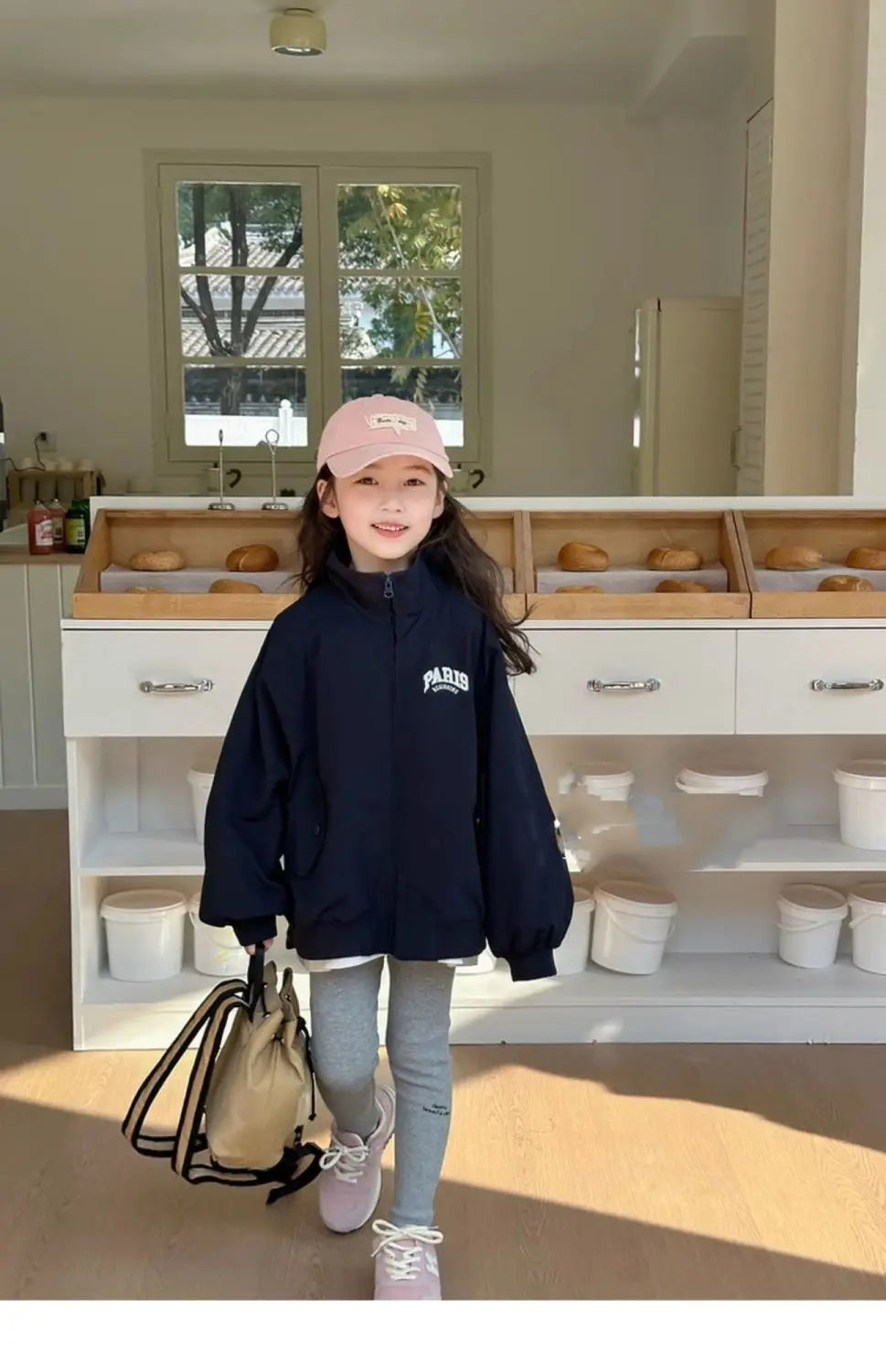 Girl's Fashion Spring Autumn Navy Coat Letter Print Jacket Casual Clothes for Teenagers 4-14Y Windbreaker Girls Children's Top