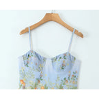 YENKYE Sexy Spaghetti Straps Floral Print Boho Dresses Women Elegant A-line Midi Summer Vacation Dress 2026 Robe