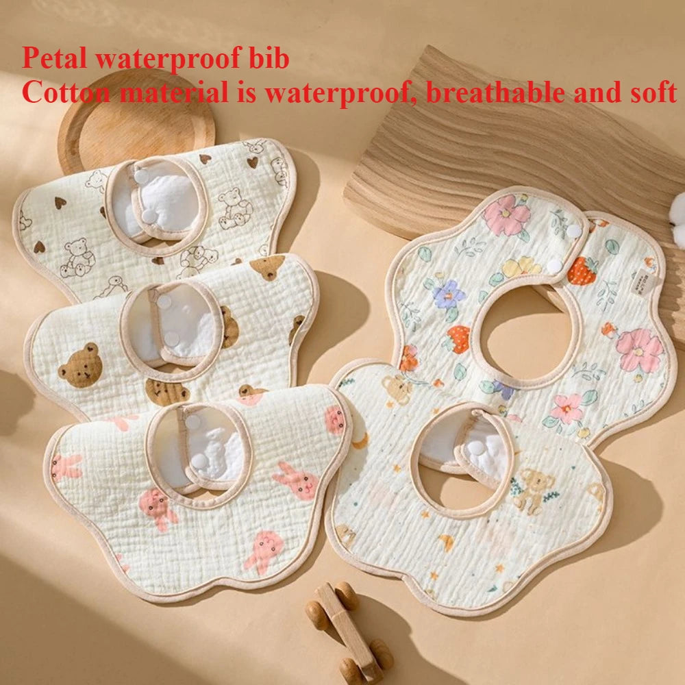 Baby saliva towel cotton bib gauze newborn waterproof spit milk rotating bib cute bib for boys and girls. baby bibs  baby stuff