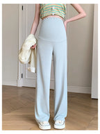 Maternity Clothings Maternity Wide Leg Pregnancy Pants Wear Trousers with Vertical Stripes Clothes for Pregnant Women