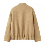 Female Clothing Women's Jacket New Outerwear 2025 Autumn Women's New Style Sequined Small Stand-up Collar Jacket Women Fur Coat