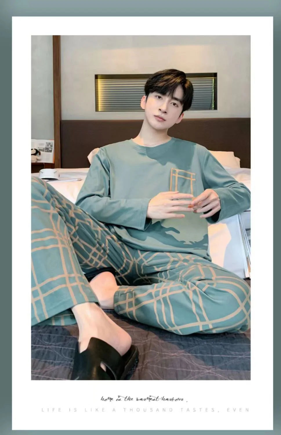 Pajamas Men Long Sleeves and Trousers