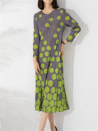 Long Dresses Womens Dresses Folding Dress Spring and Autumn Women's new High-end Design with Relaxed Temperament and Long Skirt