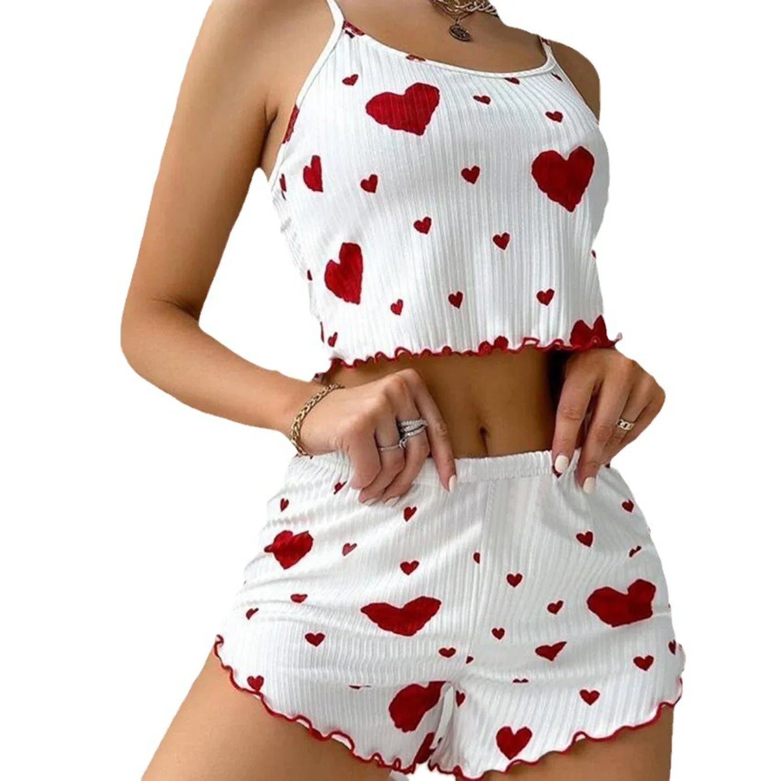 Women's Pajamas Set Sleepwear 2 PCS Short Tank Tops And Short