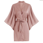 Salon Client Gown Robes Cape Hair Salon Hair Cutting Smock for Clients Kimono Style Black Hairdressing Cape Client Smock