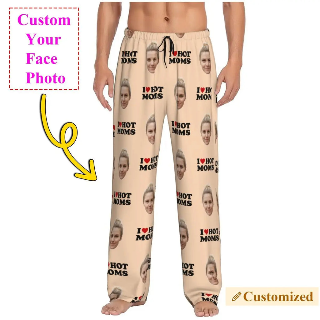 I Love Hot Moms Custom Pajama Pants