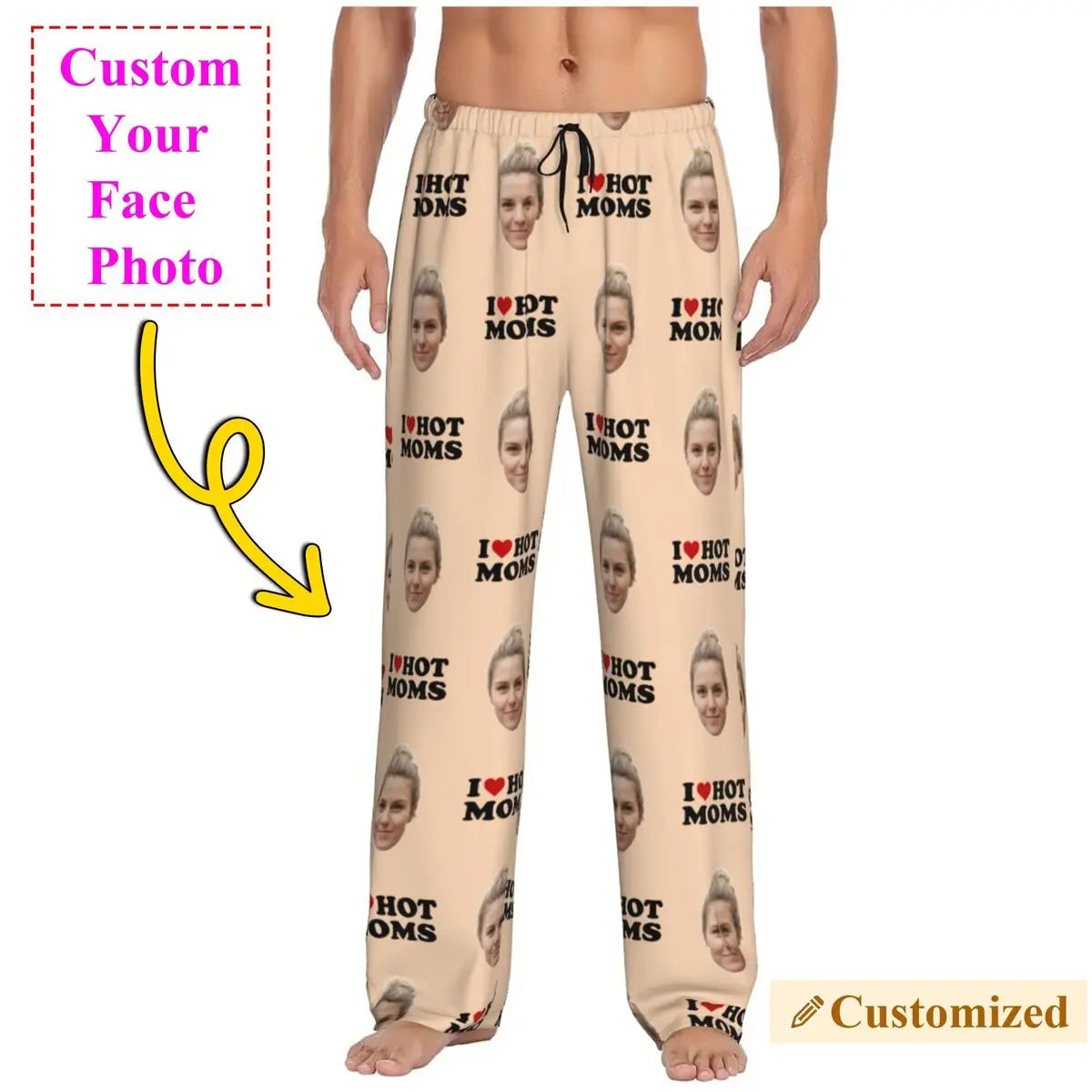 I Love Hot Moms Custom Pajama Pants