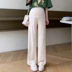 Maternity Clothings Maternity Wide Leg Pregnancy Pants Wear Trousers with Vertical Stripes Clothes for Pregnant Women