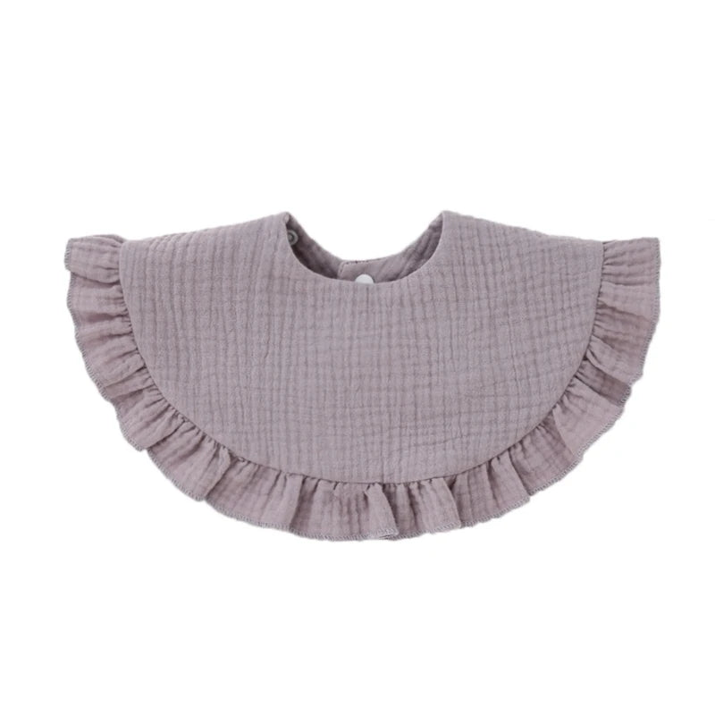 Korean Baby Feeding Drool Bib Ruffle Solid Infants Lace Saliva Towel Soft Cotton Burp Cloth For Newborn Toddler Kids Bibs