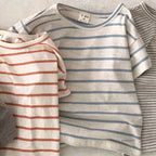 Baby Boy Stripe Shirt Summer Casual Short Bat Sleeve Kids Shirt