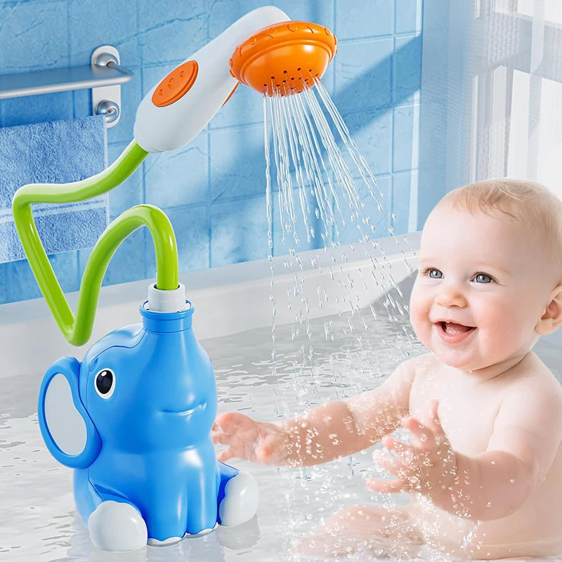 Baby Bath Shower Head Toys for Kids Ages 2-4, Bath Toys for Infants with Elephant Water Pump for Kids 3-5, Kids Bath Toys