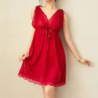 Lingerie  Add 220 Pounds Sexy Deep V Slip Nightdress Lace Hot Seductive Sex Pajamas Women Big Chest Mm Nightdress  Summer Dress