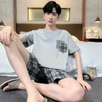 Men Pajamas Short Sleeve Shorts