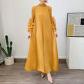 YUDX Hot Sales 2024 Summer New Pleated Formal Dresses for Women Mesh Petal Sleeve Solid Evening Party Long Maxi Dresses