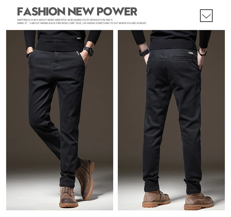 Fall High-End Casual Pants Men's Wear-Resistant Versatile Busin West Pants Trendy Loose Straight Long Pants for Men