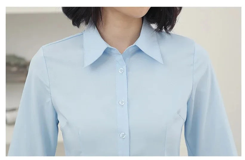 Elegant Women Shirts Woman White Shirt Long Sleeve Blouse