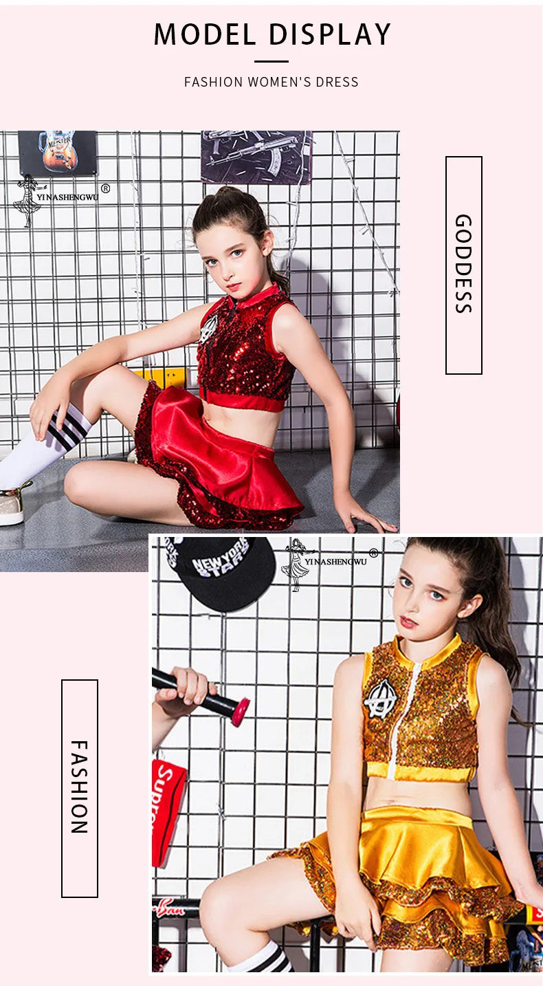 Children's Day Children's Performance Costumes Jazz Dance Sequins Modern Dance Street Dance Costumes Girls Performance Clothing