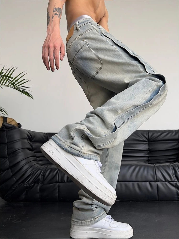 Jeans for Men Loose Light Blue Baggy