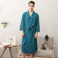 Women Men Pajamas Bathrobe Couples Waffle Bathrobe Cotton Men's Bathrobe