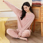 2025 Men's Thick Flannel Pajama Sets Couple Casual