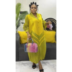 2025 Miyake Pleats Wholesale New Color Matching Splicing Dress Lapel Fashion Loose Women's Cardigan Medium and Long Dresses