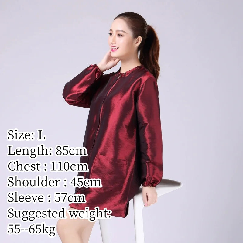 Hair Salon Work Clothes Pet Grooming Uniforms Long Sleeve Beauty Salon Smock Barber Shop Hairdresser Robe Anti Hair Gown Y1206
